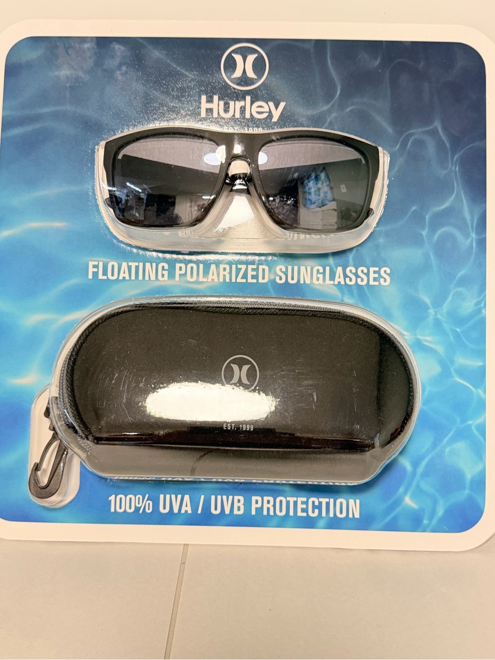 Hurley Black Frame Sunglasses with Dark Gray Lenses